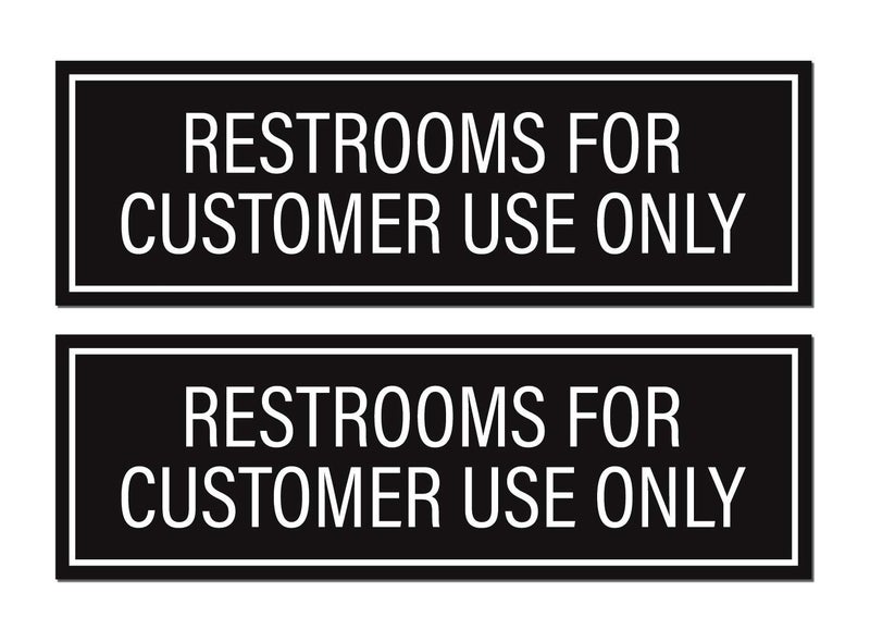 Sutter Signs Restrooms for Customer Use Only Sticker Signs (Pack of 2) - Image 1